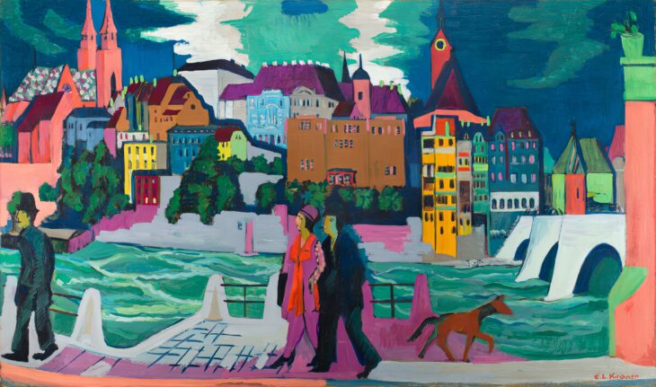 Эрнст Людвиг Кирхнер, Вид на Базель и Рейн (1928) Модернизм в искусстве и живописи: революция форм и цвета